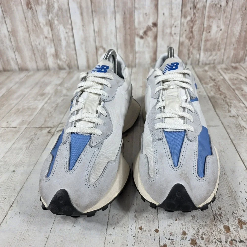 New Balance 327 Mens Grey Blue Suede Nylon Lifestyle Sneakers MS327LC1 Size 8